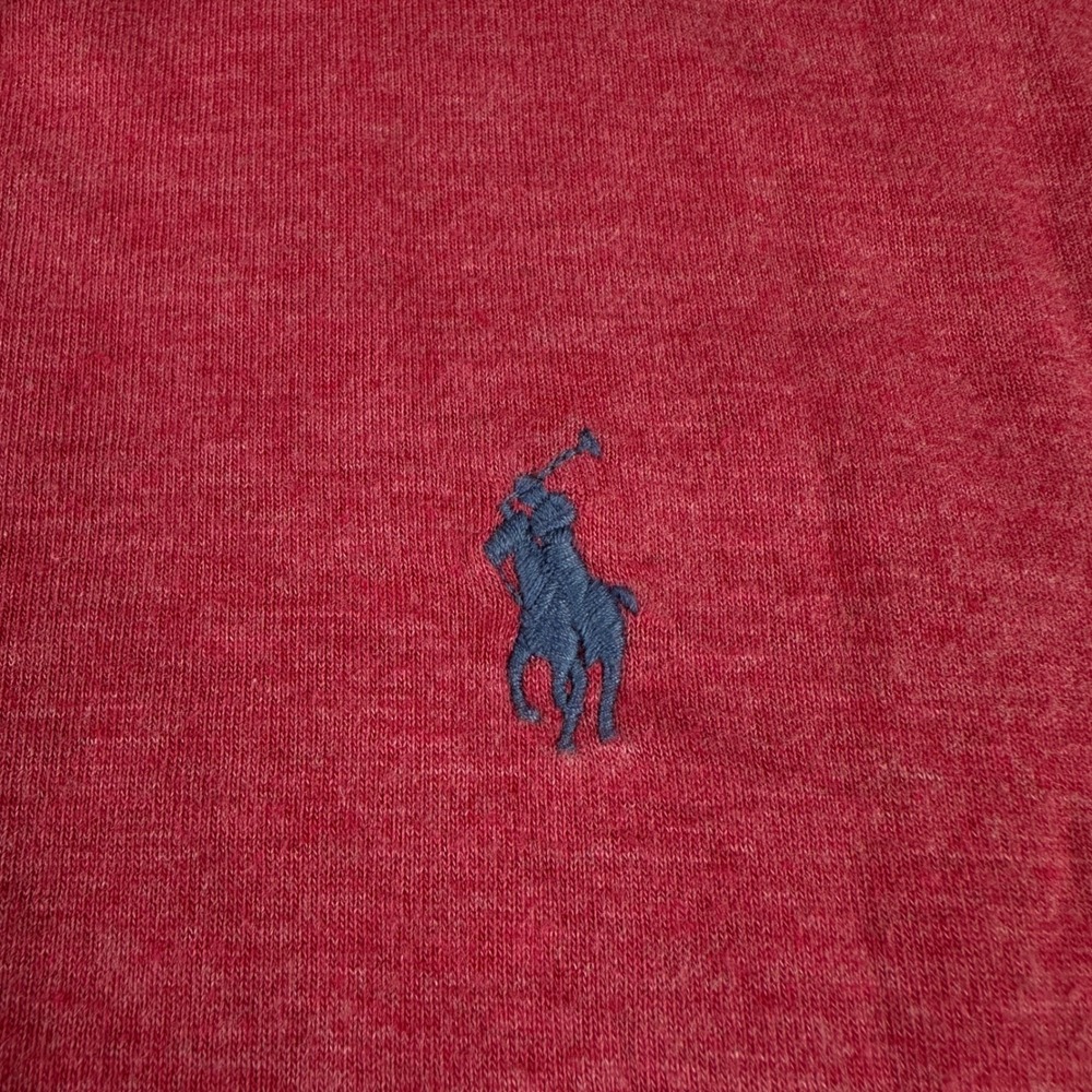 Polo Ralph Lauren Mens XXL Quarter Zip Pullover Sweater Heather Red Cotton Blend - Picture 5 of 10